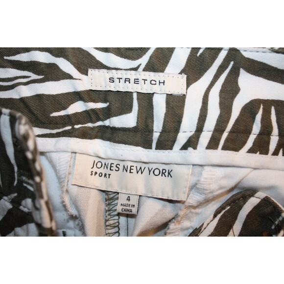Jones New York Women's Pants 4 Zebra Animal Print Stretch Straight Leg Mid Rise - Picture 5 of 6